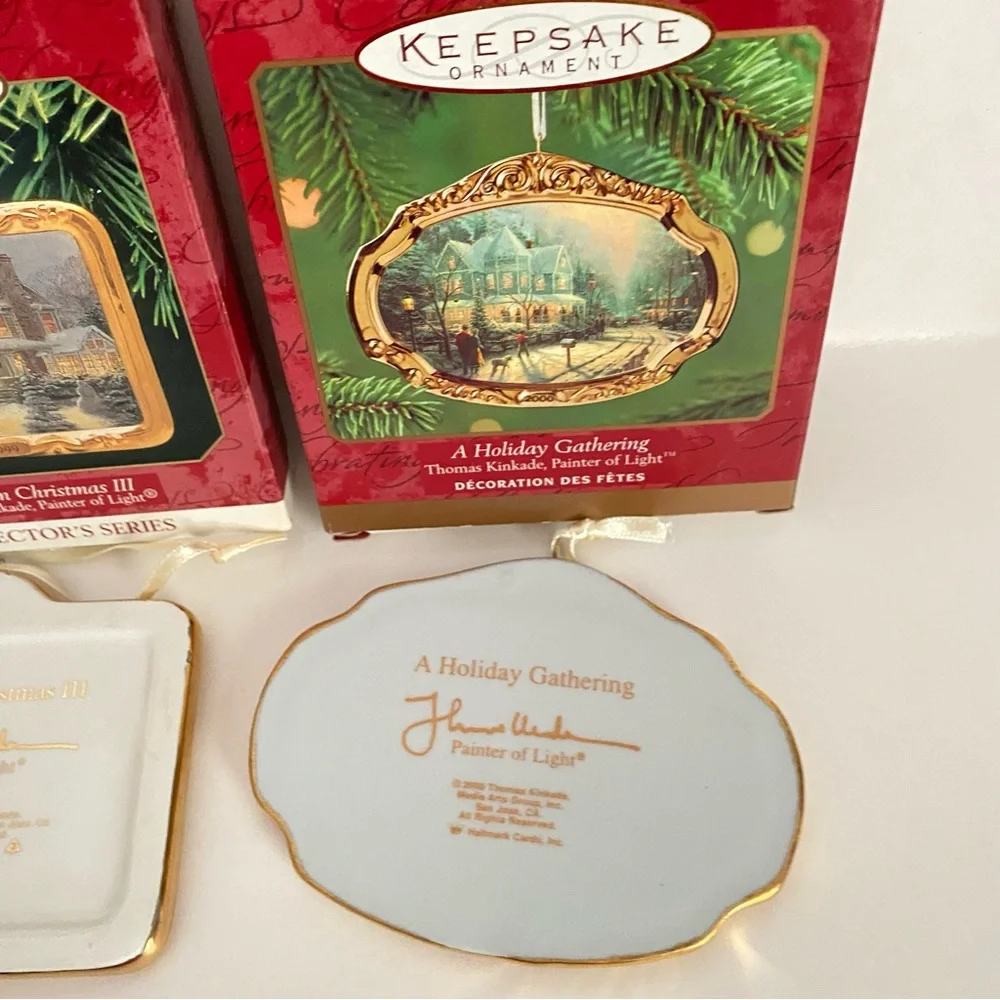 Lot of 4 Hallmark Keepsake Ornaments Victorian Christmas & Christmas Gathering